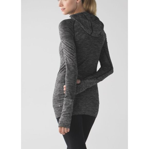 Lululemon Rest Less Hoodie Heathered Black Size 4 - Picture 2 of 8